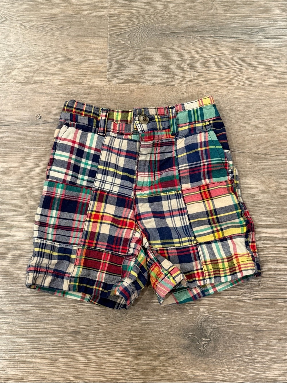 Polo Ralph Lauren Plaid Patchwork Baby Boys 18m Shorts Blue White Red Green